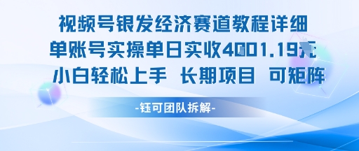 视频号银发经济赛道单账号实操单日实收1k+，小白轻松上手长期项目-老K资源网