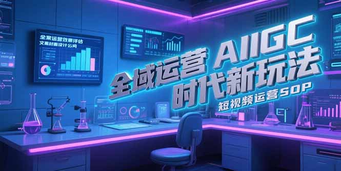 （15327期）全域运营AIGC时代新玩法，文案封面设计公式，短视频运营SOP-老K资源网