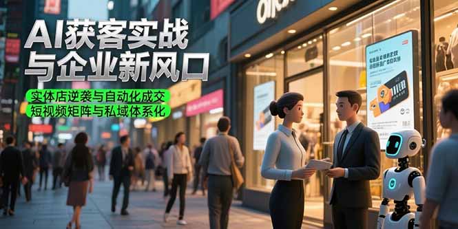 （15348期）AI获客实战与企业新风口，实体店逆袭与自动化成交 短视频矩阵与私域体系化-老K资源网