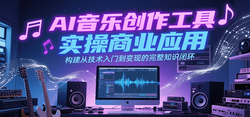 AI音乐创作工具实操商业应用，构建从技术入门到变现的完整知识闭环-老K资源网
