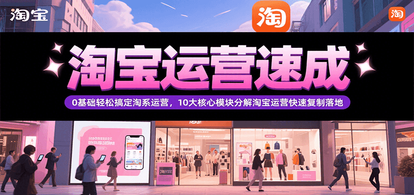 淘宝运营速成，0基础轻松搞定网店运营，10大核心模块分解快速复制落地（更新）-老K资源网