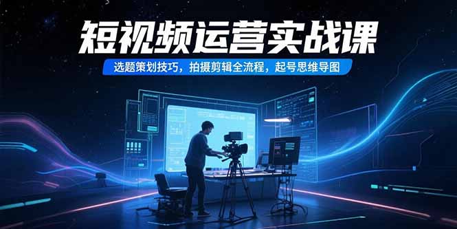 短视频运营实战课，选题策划技巧，拍摄剪辑全流程，起号思维导图-老K资源网