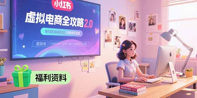 虚拟电商全攻略2.0，开店选品实操流程，账号定位、货源发布、笔记发布技巧-老K资源网