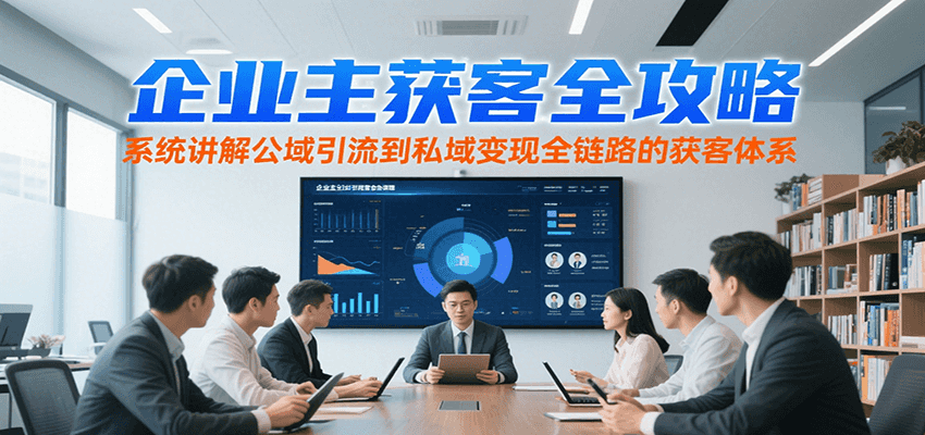 企业主获客全攻略，系统讲解公域引流到私域变现全链路的获客体系-老K资源网