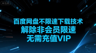 百度网盘不限速下载技术，解除非会员限速，无需充值VIP-老K资源网