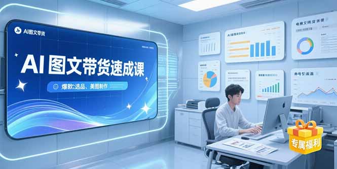 AI图文带货速成课，养号引流秘籍，爆款选品策略，美图制作全流程-老K资源网
