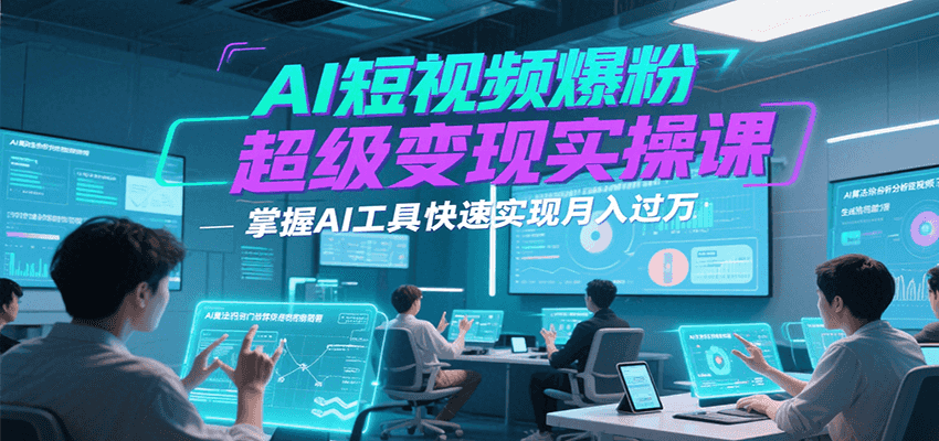 AI短视频爆粉超级变现实操课，掌握AI工具快速实现月入过万-老K资源网