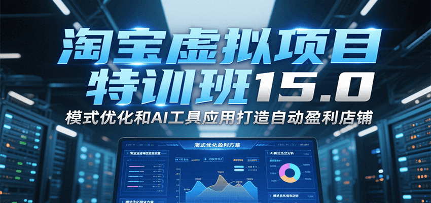 淘宝虚拟项目特训班15.0，模式优化和AI工具应用打造自动盈利店铺-老K资源网