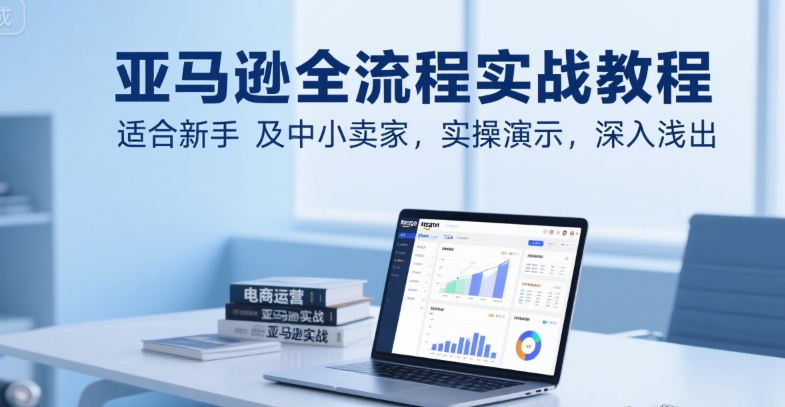亚马逊全流程实战教程，适合新手及中小卖家，实操演示，深入浅出-老K资源网