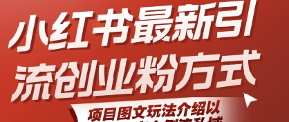 小红书最新引流创业粉方式，项目图文玩法介绍以及如何安全倒流私域-老K资源网