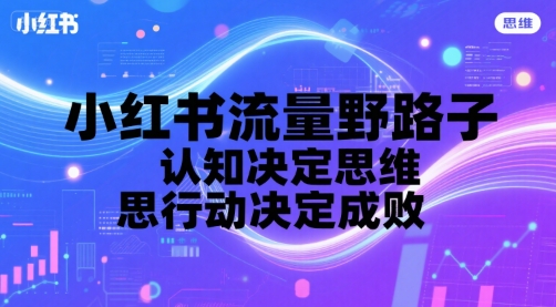 小红书流量野路子，认知决定思维，思维决定行动，行动决定成败-老K资源网