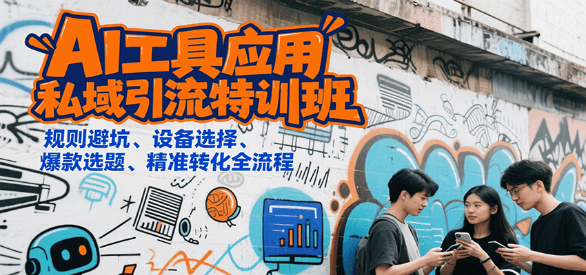 AI工具应用私域引流特训班，规则避坑、设备选择、爆款选题、精准转化全流程-老K资源网