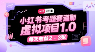 小红书考题赛道虚拟项目1.0，项目操作简单，每天收益2-3张-老K资源网