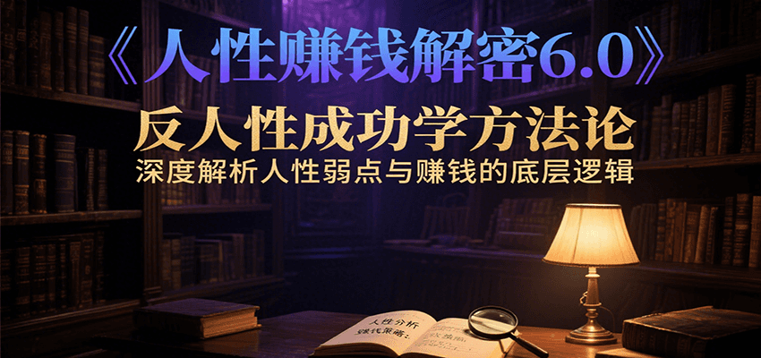 人性赚钱解密6.0，反人性成功学方法论，深度解析人性弱点与赚钱的底层逻辑-老K资源网