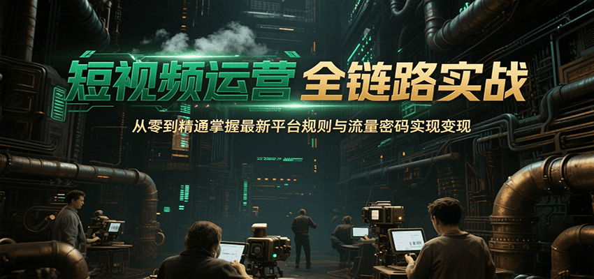 短视频运营全链路实战，从零到精通掌握最新平台规则与流量密码实现变现-老K资源网