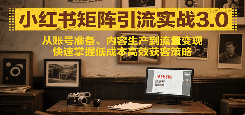 小红书矩阵引流3.0，从账号准备、内容生产到流量变现，快速掌握低成本高效获客策略-老K资源网