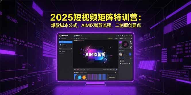2025短视频矩阵特训营：爆款脚本公式，AIMIX智剪流程，二创原创要点-老K资源网