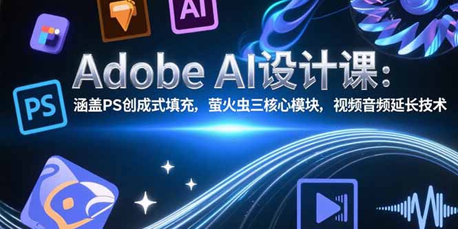 Adobe AI设计课：涵盖PS创成式填充，萤火虫三核心模块，视频音频延长技术-老K资源网