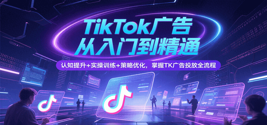 TikTok广告从入门到精通，认知提升+实操训练+策略优化，掌握TK广告投放全流程-老K资源网