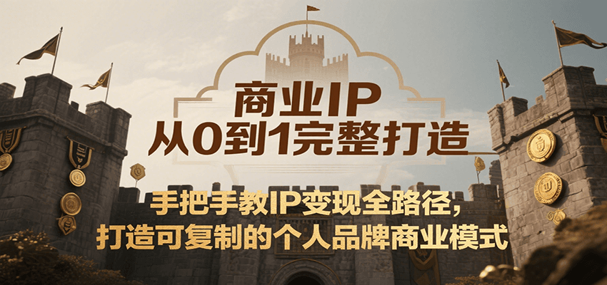 商业IP从0到1完整打造，手把手教IP变现全路径，打造可复制的个人品牌商业模式-老K资源网