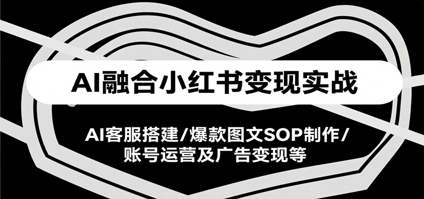AI融合小红书变现实战课，AI客服搭建/爆款图文SOP制作/账号运营及广告变现等-老K资源网