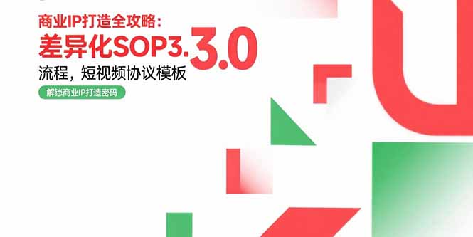 商业IP打造全攻略：差异化SOP3.0流程，短视频协议模板，婚恋项目实战案例-老K资源网