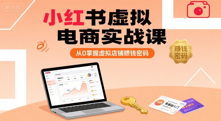 小红书虚拟电商实战课，从0掌握虚拟店铺賺钱密码-老K资源网