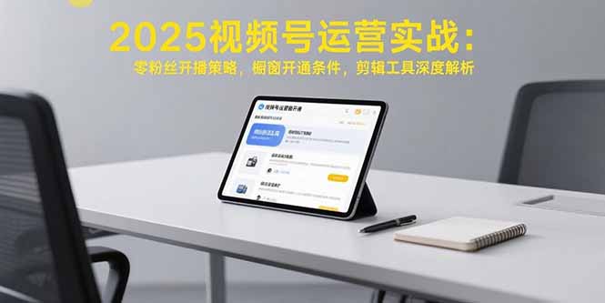 2025视频号运营实战：零粉丝开播策略，橱窗开通条件，剪辑工具深度解析-老K资源网