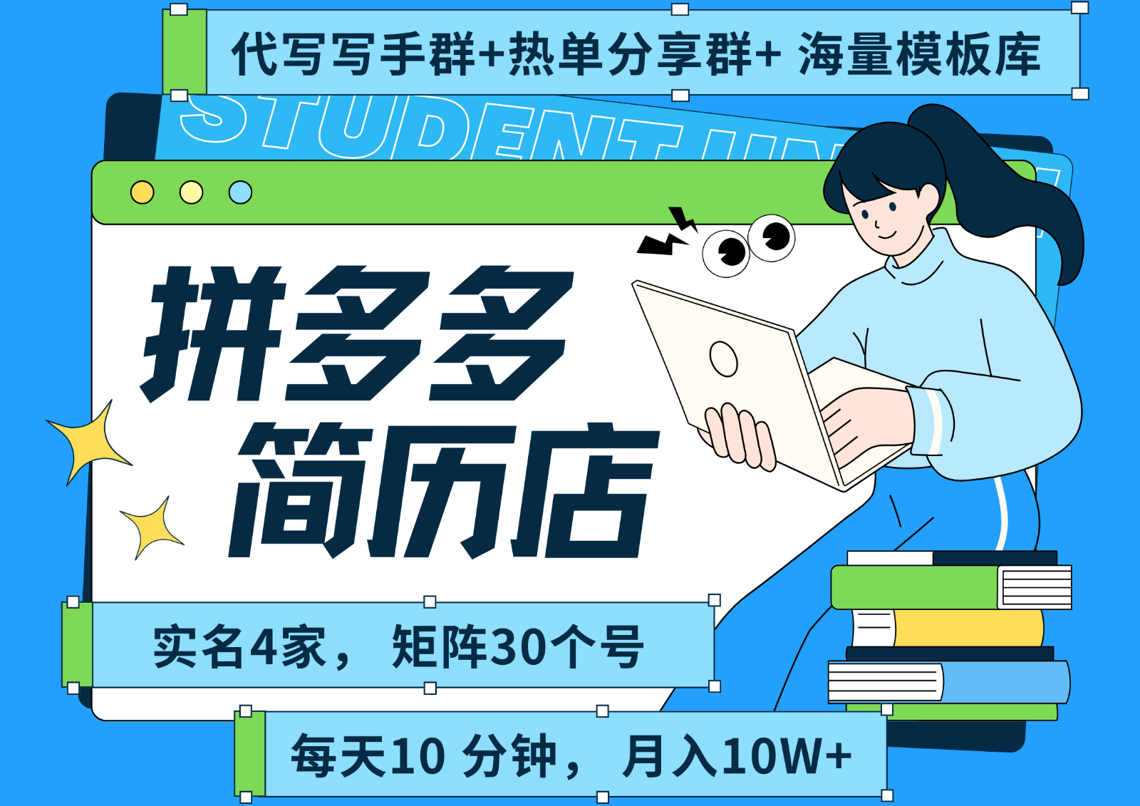 拼多多电商 拼多多 虚拟资料 简历 海报代写 全SOP流程 毫无保留分享（含后端资料）-老K资源网