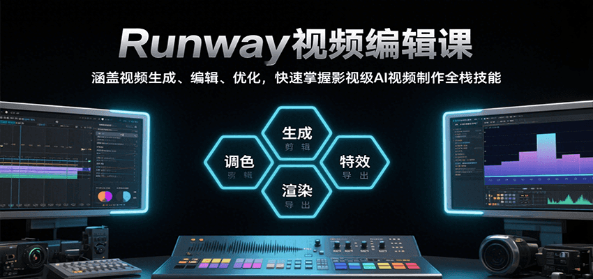 Runway视频编辑课，涵盖视频生成、编辑、优化，快速掌握影视级AI视频制作全栈技能-老K资源网