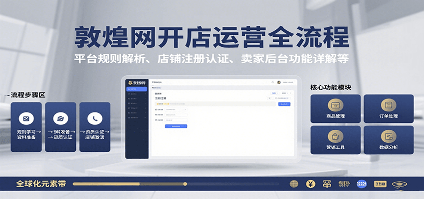 敦煌网开店运营全流程：平台规则解析、店铺注册认证、卖家后台功能详解等-老K资源网