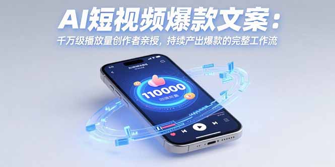 AI短视频爆款文案：千万级播放量创作者亲授，持续产出爆款的完整工作流-老K资源网