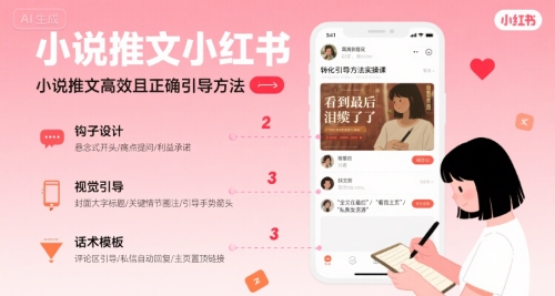 小说推文小红书高转化引导方法实操课，小说推文高效且正确引导方法-老K资源网