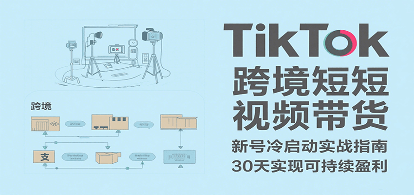TikTok跨境短视频带货，30天攻克新号冷启动、0-1实现跨境可持续盈利-老K资源网