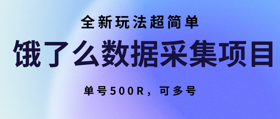 饿了么数据采集项目，全新玩法超简单，单号500R，可多号-老K资源网