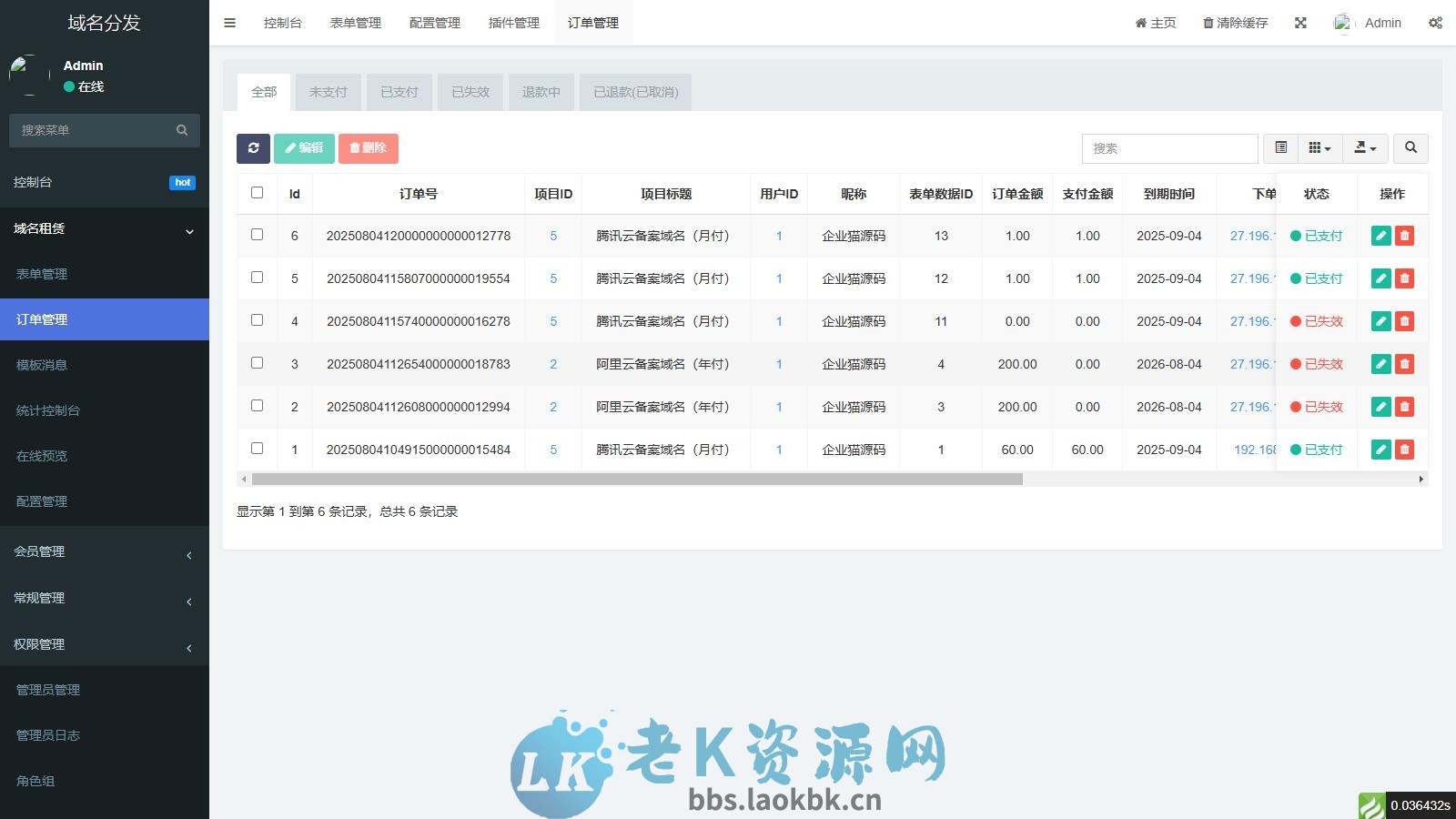 图片[4]-二级域名分发小程序，全自动解析，到期自动删除解析 某站价值500元的-老K资源网
