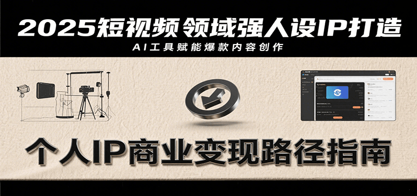 2025短视频领域强人设IP打造，结合爆款案例与AI工具应用，从个人出镜到商业成交转化-老K资源网
