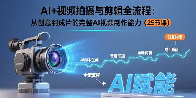AI+视频拍摄与剪辑全流程：从创意到成片的完整AI视频制作能力（25节课）-老K资源网