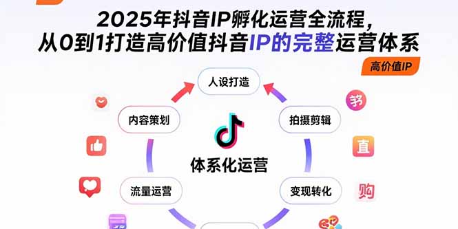 2025年抖音IP孵化运营全流程，从0到1打造高价值抖音IP的完整运营体系-老K资源网