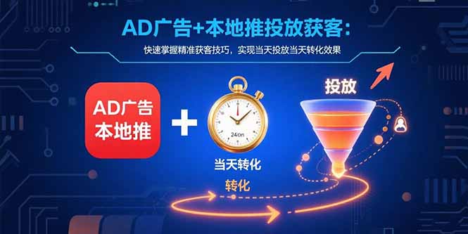 AD广告+本地推投放获客：快速掌握精准获客技巧，实现当天投放当天转化效果-老K资源网