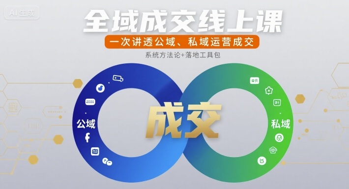 全域成交线上课，一次讲透公域、私域运营成交-老K资源网