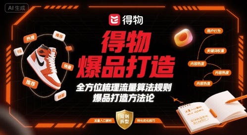得物爆品打造，全方位梳理得物流量算法规则爆品打造规则-老K资源网