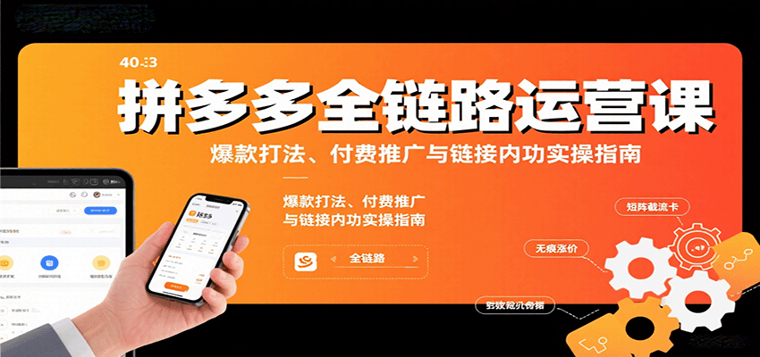 拼多多全链路运营课，爆款打法、付费推广与链接内功实操指南-老K资源网