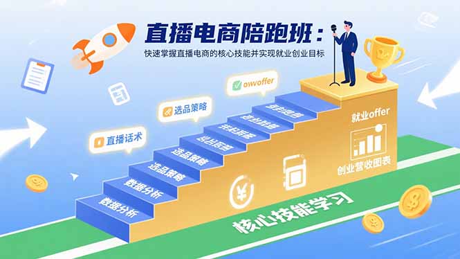 直播电商陪跑班：快速掌握直播电商的核心技能并实现就业/创业目标-老K资源网