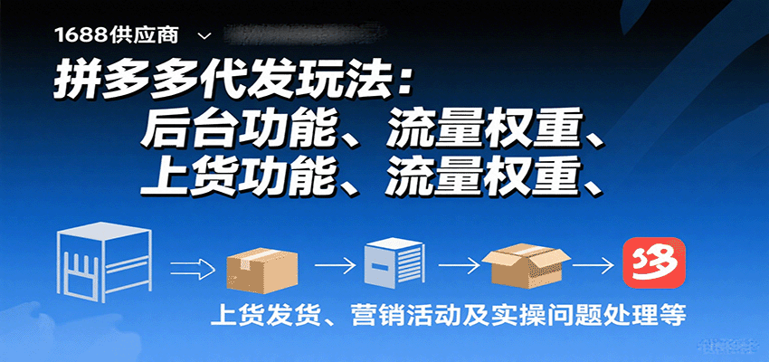 拼多多代发玩法：后台功能、流量权重、上货发货、营销活动及实操问题处理等-老K资源网