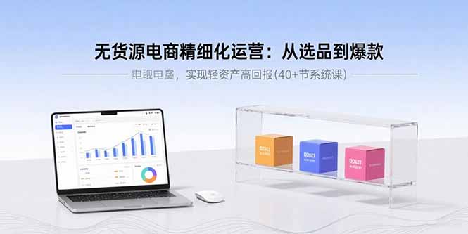 无货源电商精细化运营：从选品到爆款，实现轻资产高回报(40+节系统课)-老K资源网