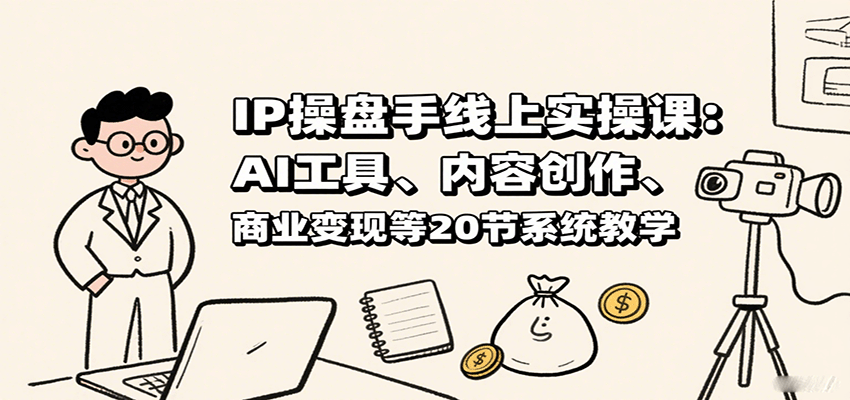 IP操盘手线上实操课：AI工具、内容创作、商业变现等20节系统教学-老K资源网
