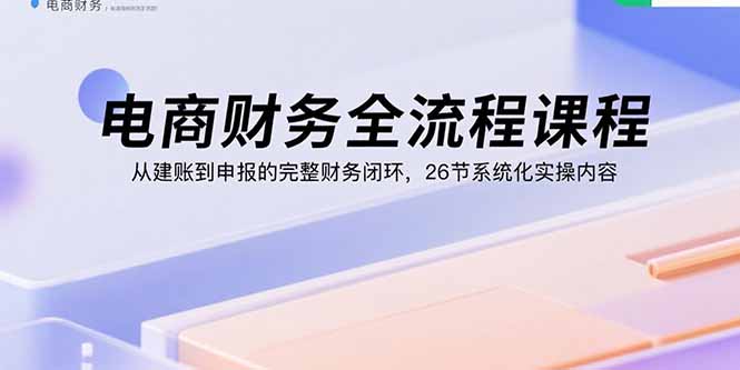 电商财务全流程课程：从建账到申报的完整财务闭环，26节系统化实操内容-老K资源网