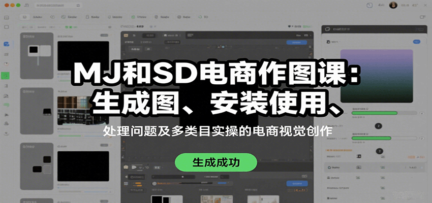 MJ和SD电商作图课：生成图、安装使用、处理问题及多类目实操的电商视觉创作-老K资源网