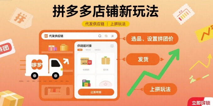 拼多多店铺新玩法，代发供应链上拼玩法-老K资源网